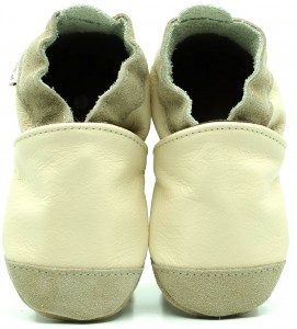 Crème - Chausson en cuir souple