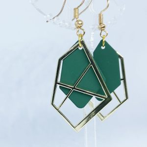 boucle d'oreille en verte la paire