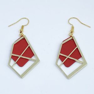 Vue des boucles d'oreille Zoé rouge